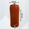 Red Clay Water Pot with Metal Tap and Handle - 10L Capacity - Image 2