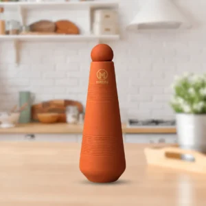Handmade Earthen Clay Water Bottle with Sphere Stopper 650ml Capacity