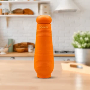 Handmade Earthen Clay Water Bottle - Horizontal line Design with Oval Cap Clay Water bottle (33oz/1000ml)