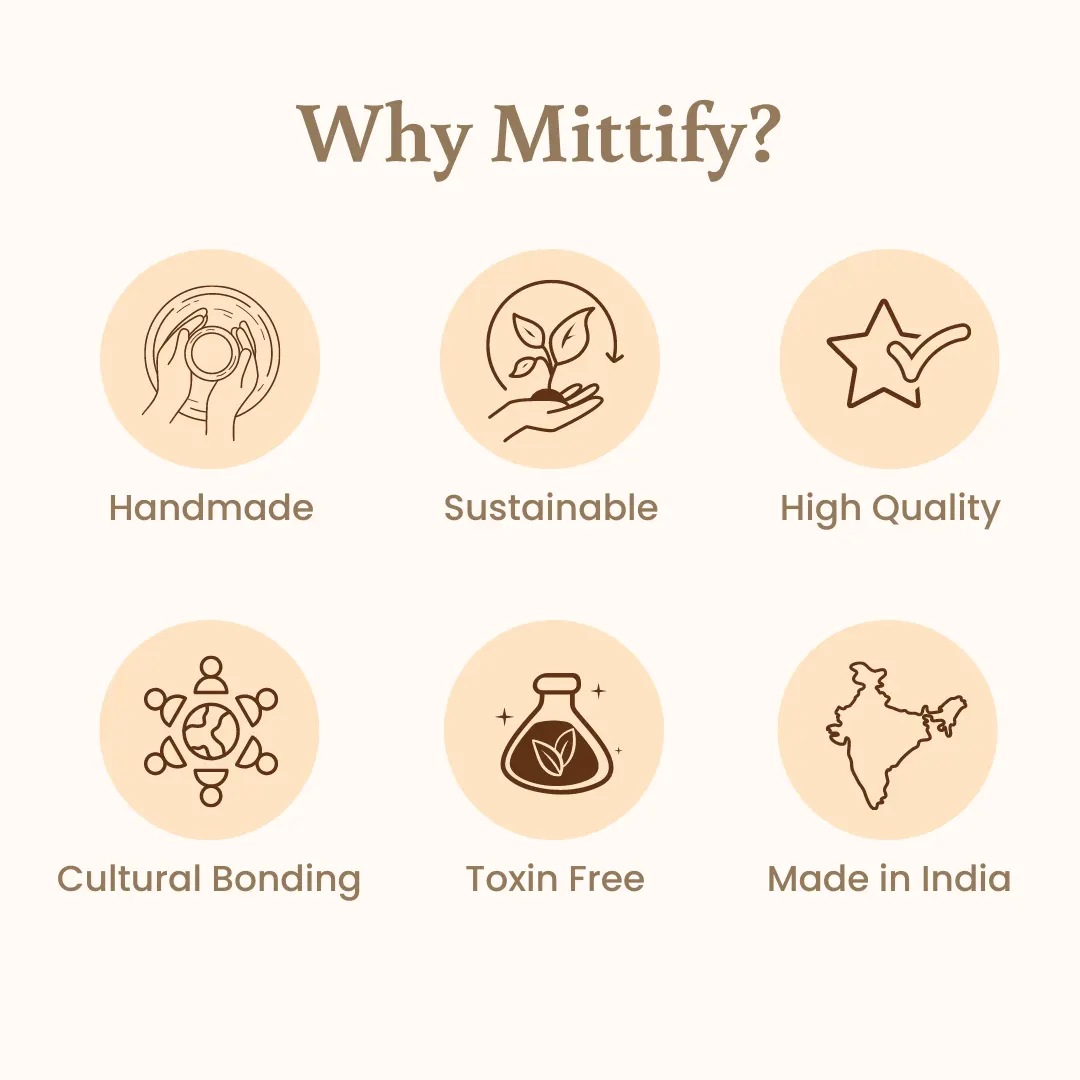 Handmade Earthen Clay Water Bottle - Horizontal line Design with Oval Cap Clay Water bottle (33oz/1000ml) - Image 8