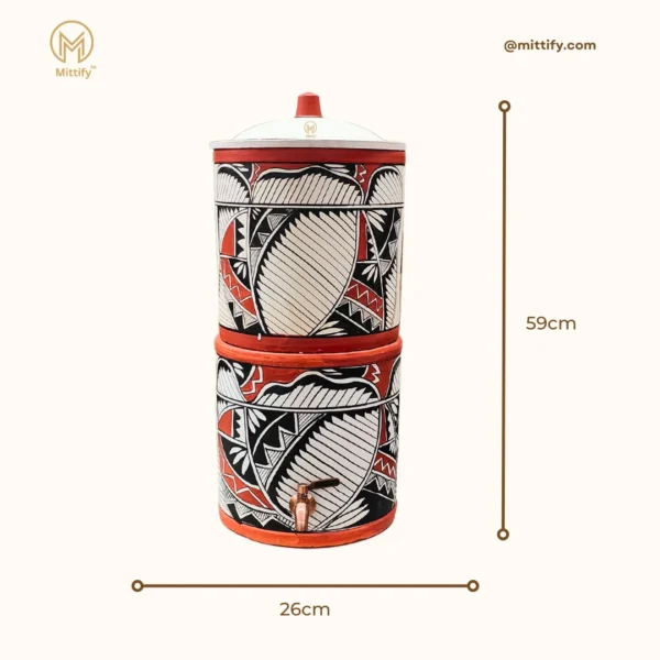 Earthen Handmade Clay Water Filter Dancing Doll Design 676oz/20l