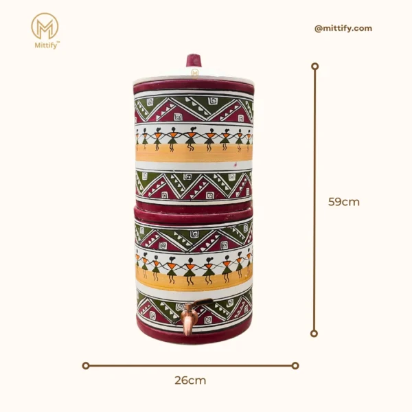 Earthen Handmade Clay Water Filter Harp Design 676oz/20l