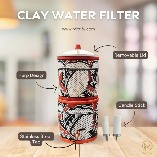 Handmade White Clay Water Filter Harp Design