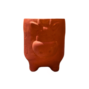 Mittify Red Clay Vase Cow Face Planter