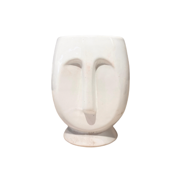 White Small Face Ceramic Planter