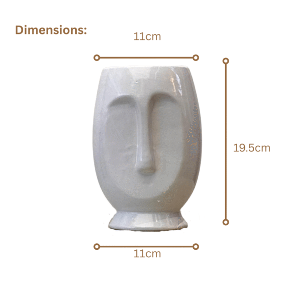 White Big Face Ceramic Planter