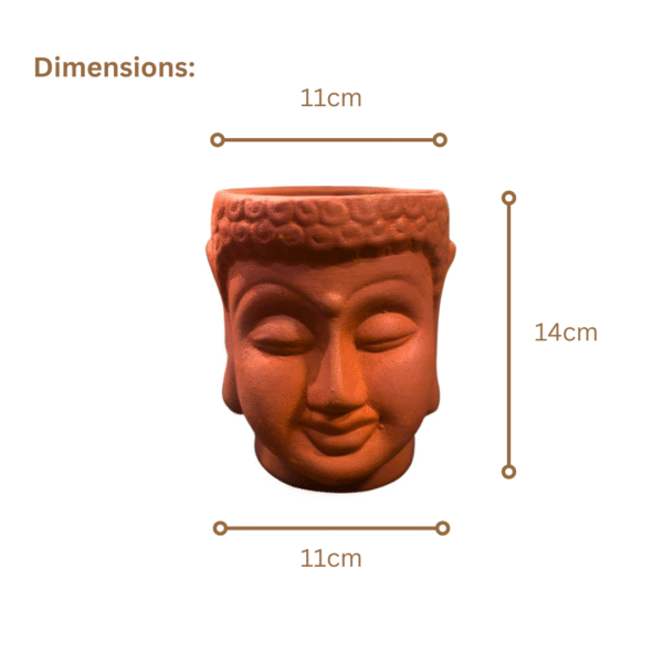 Mittify Red Clay Vase Buddha Face Planter - Image 3