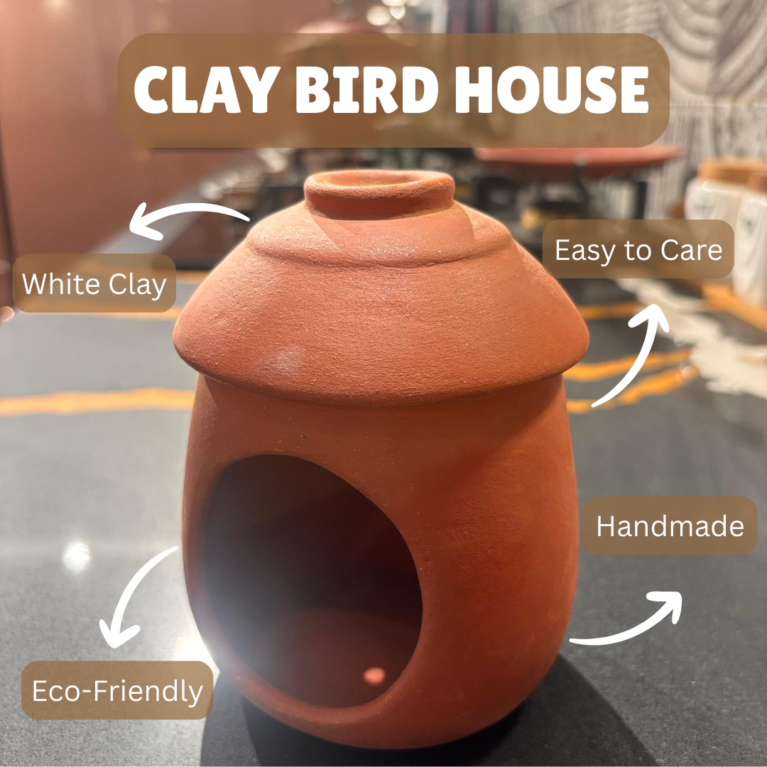Mittify Red Clay Bird Nest/House