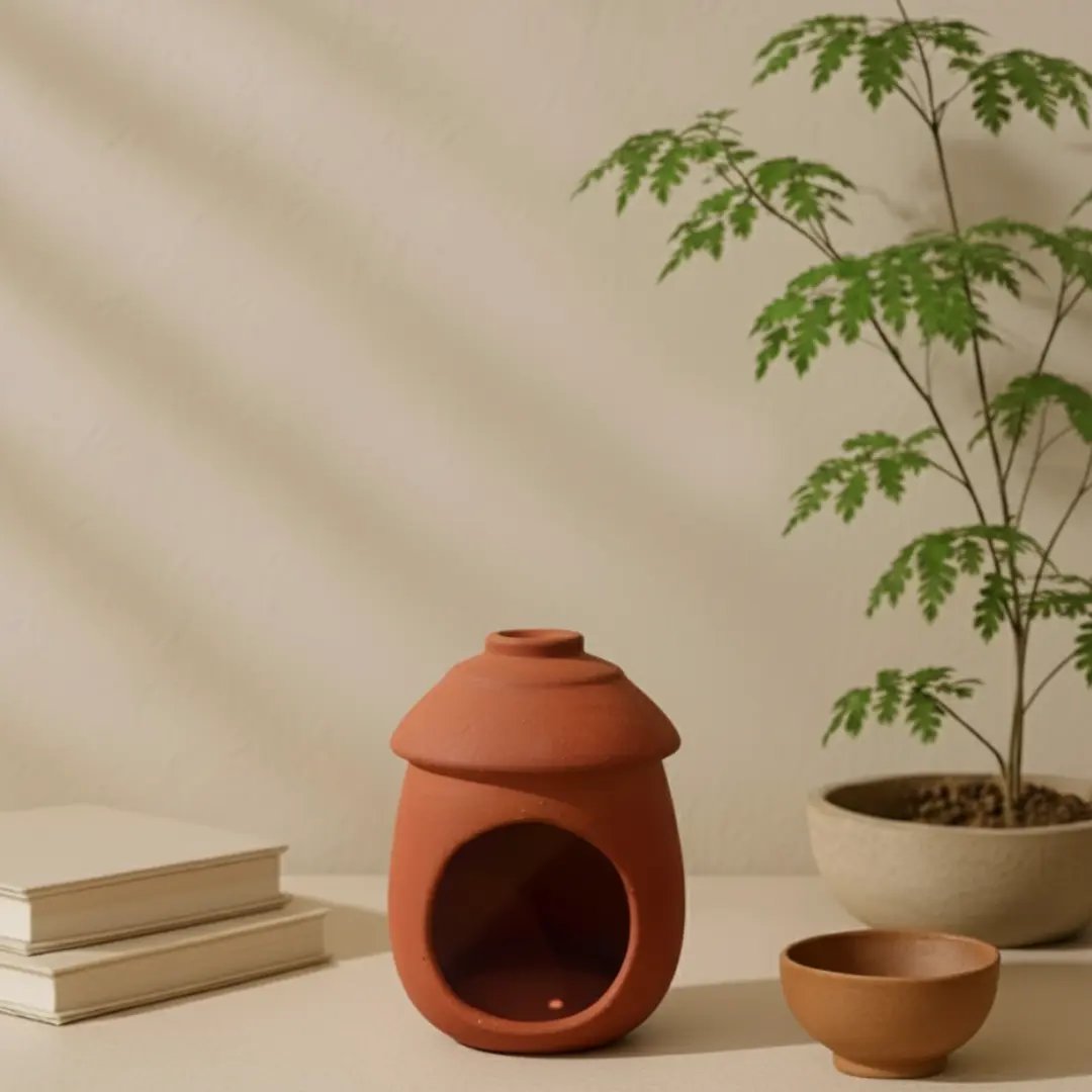 Mittify Red Clay Bird Nest/House - Image 2