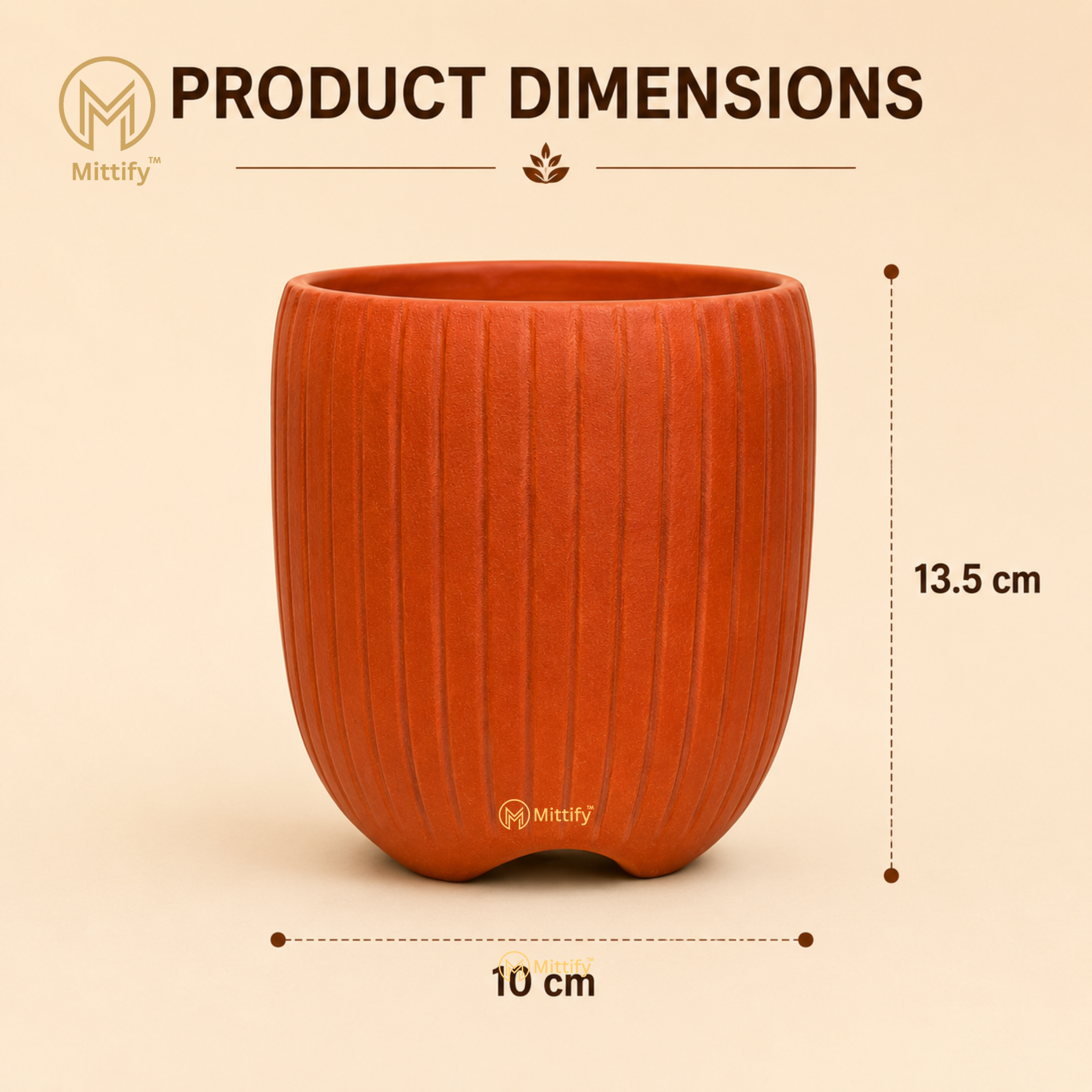 Mittify Red Clay Vase Cup Planter - Image 3
