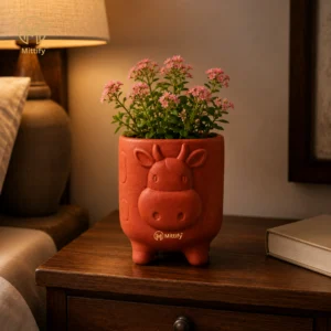 Mittify Red Clay Cow Face Planter