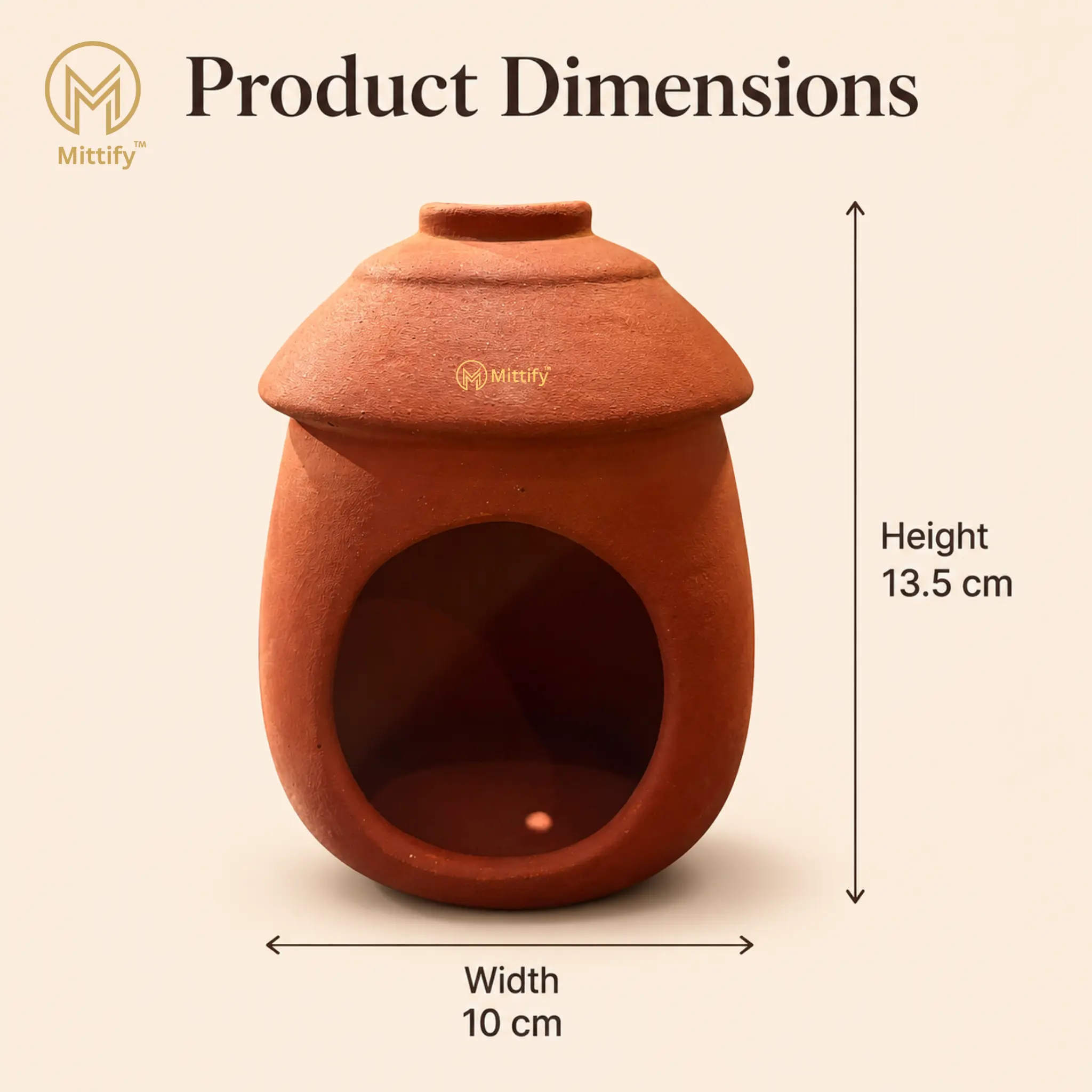 Mittify Red Clay Bird Nest/House - Image 2