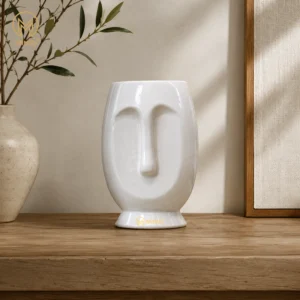 Mittify White Big Face Ceramic Planter
