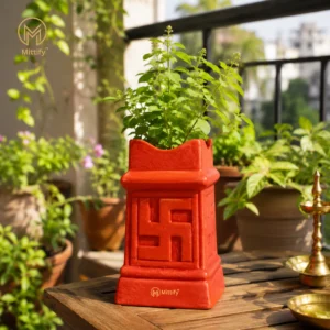 Mittify Red Clay Tulsi Planter