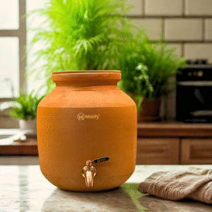 Mittify Terracotta Plain Desi Pour Clay Water Pot 8 Litre