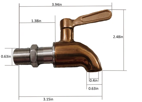 Premium Solid Copper & Chrome-Plated Beverage Dispenser Tap / Bar Faucet - Image 3