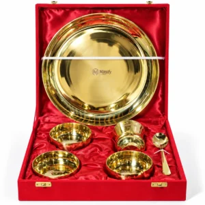 MITTIFY RAJVIRA Royal Dining Set with thali, four katoris, glass and spoon